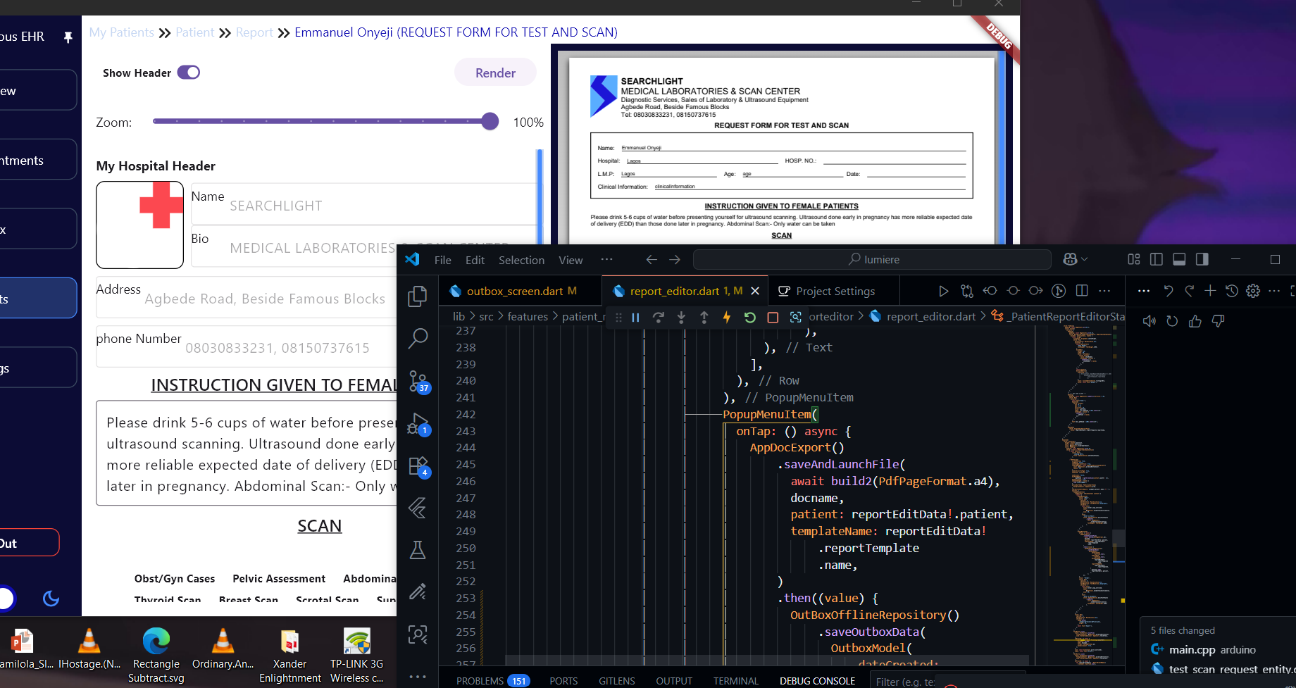 Export Document Tracking Screenshot